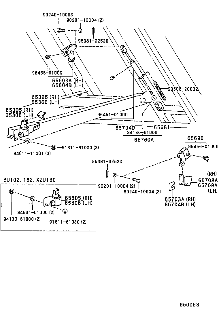 65051-93301 BASE, TAIL GATE LOCK product image