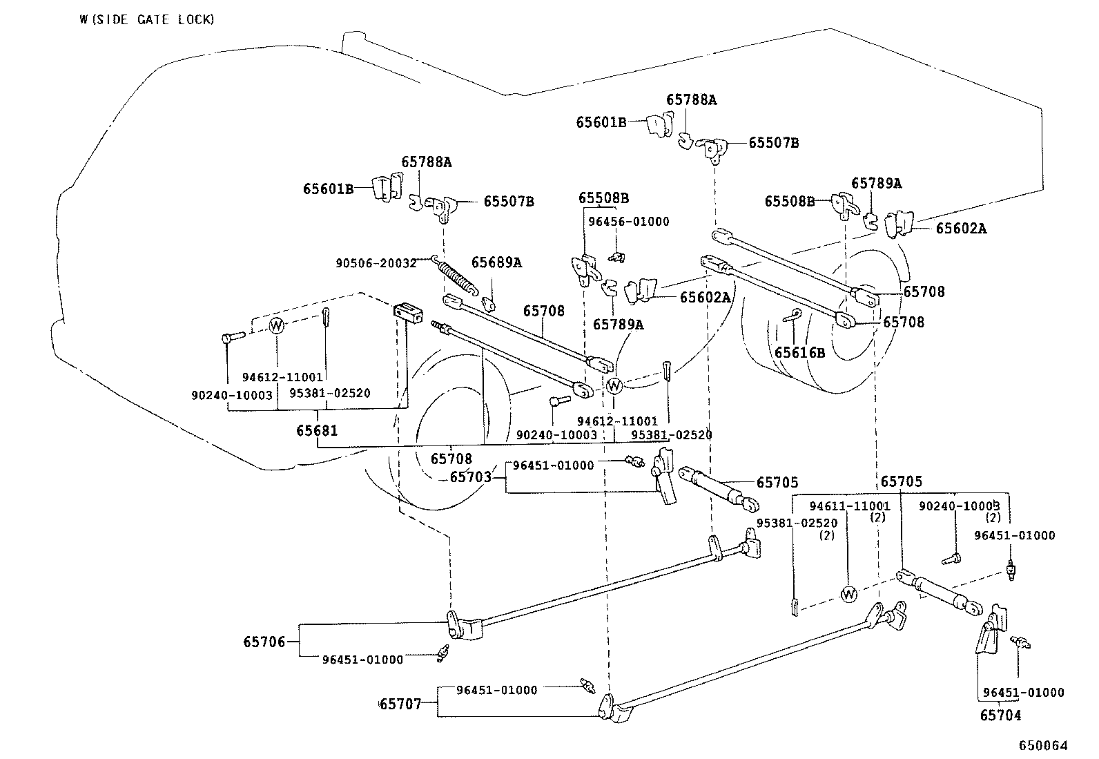 65051-93301 BASE, TAIL GATE LOCK product image