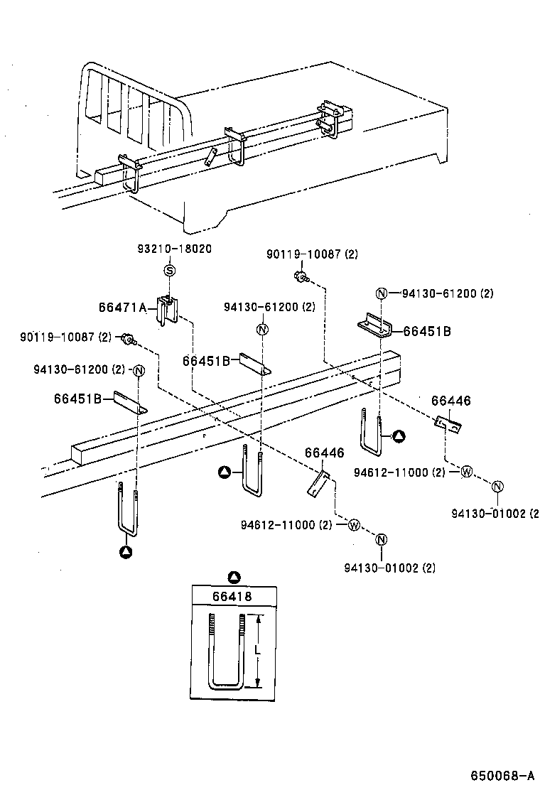 66414-93200 SPACER, SIDE RAIL product image