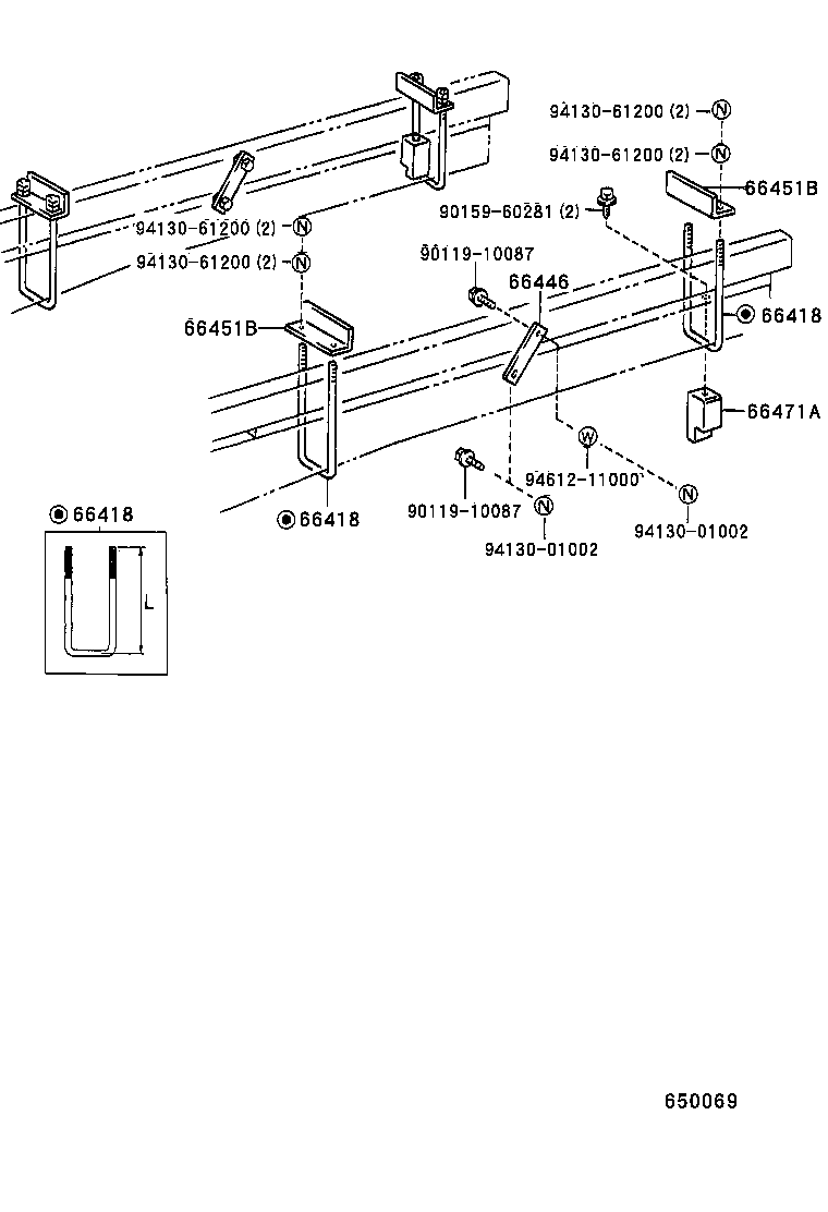 66414-93200 SPACER, SIDE RAIL product image
