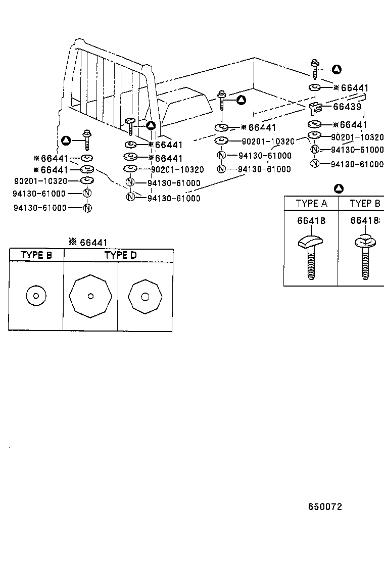 66414-93200 SPACER, SIDE RAIL product image