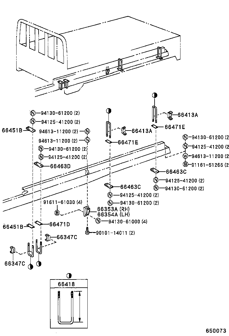 66414-93200 SPACER, SIDE RAIL product image