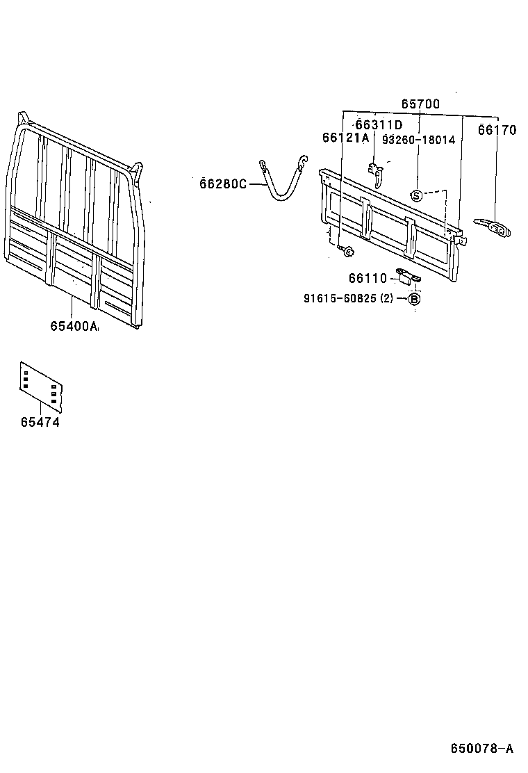 65700-37040 GATE ASSY, REAR BODY TAIL product image
