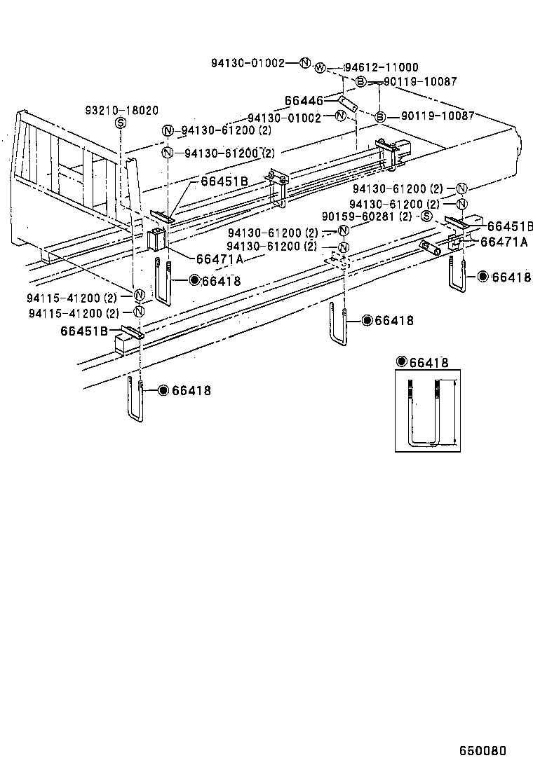 66414-93200 SPACER, SIDE RAIL product image