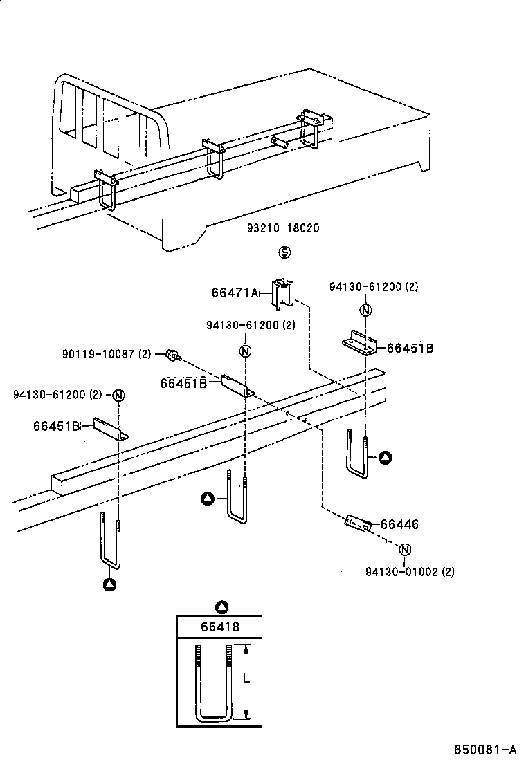 66414-93200 SPACER, SIDE RAIL product image