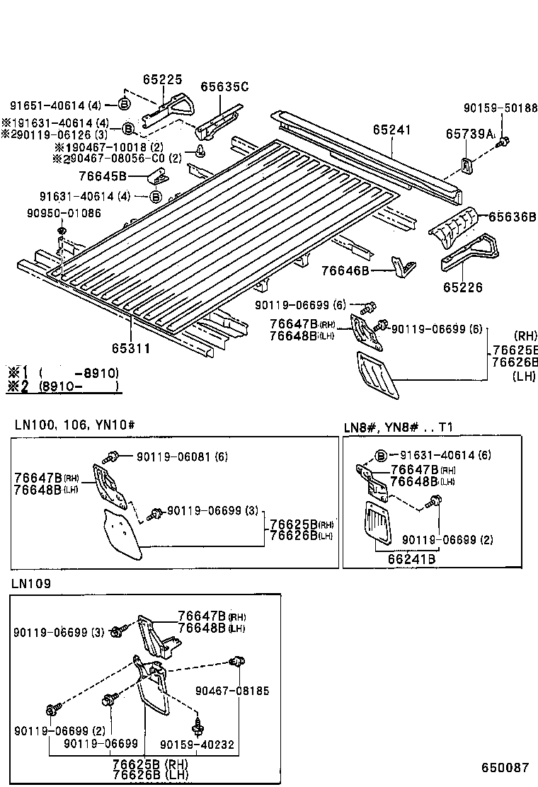65240-89128 SILL, REAR CROSS product image
