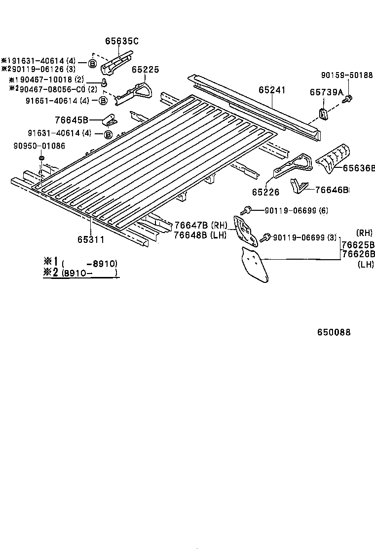 65240-89130 SILL, REAR CROSS product image