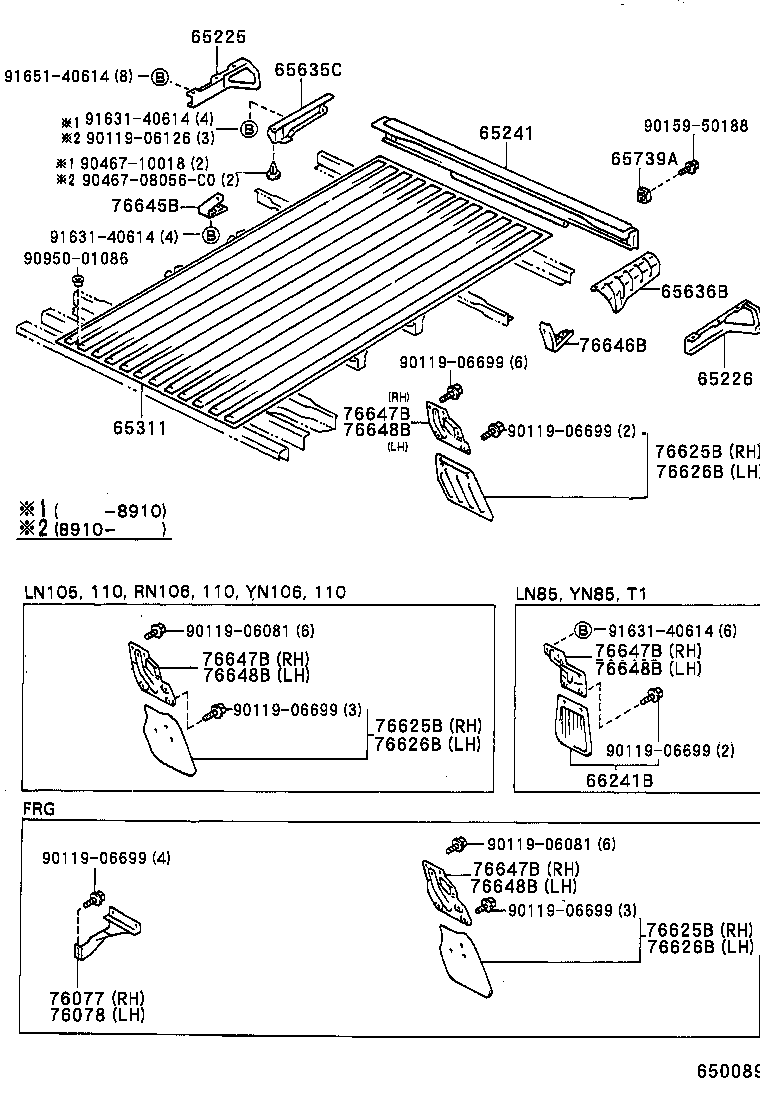 65240-89134 SILL, REAR CROSS product image