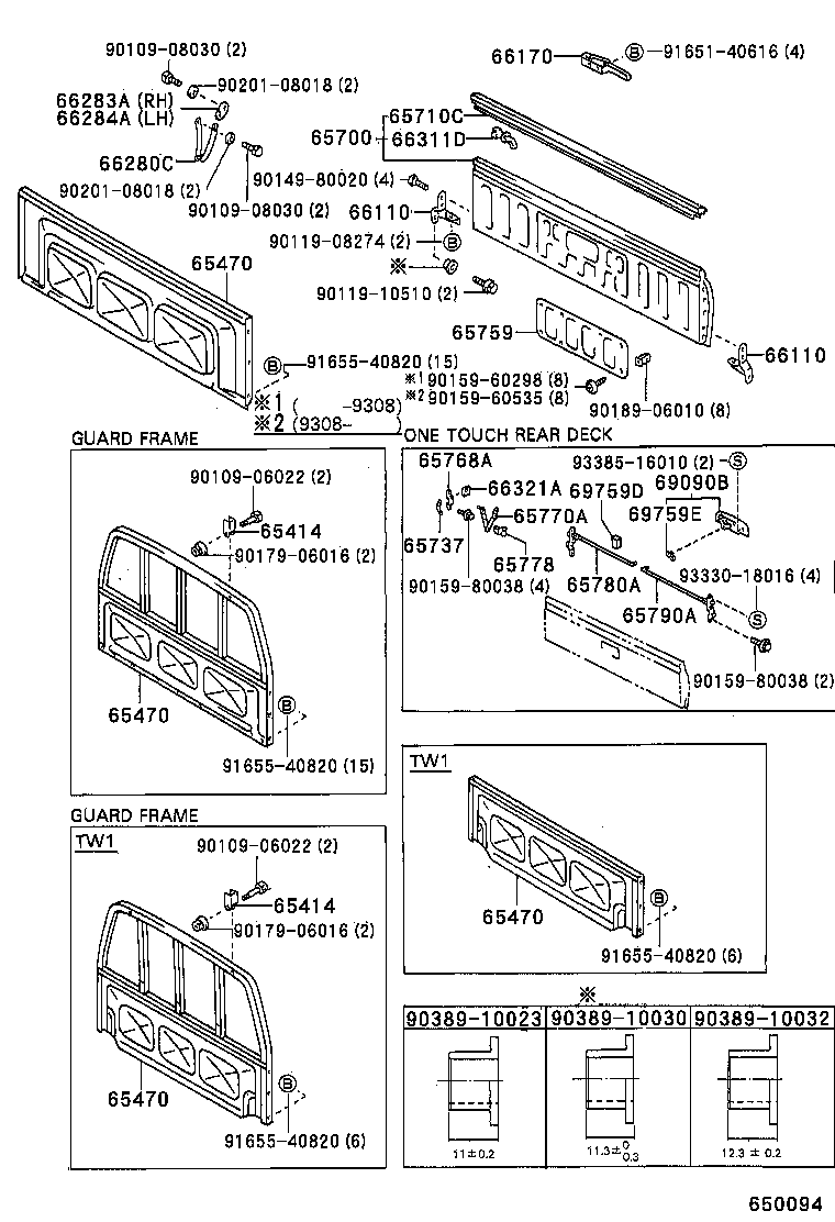 65710-89115 RAIL ASSY, TAIL GATE TOP product image