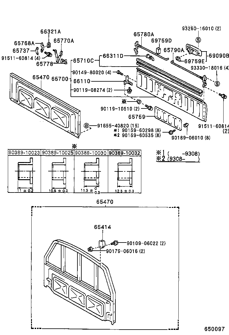 65700-89154 GATE ASSY, REAR BODY TAIL product image