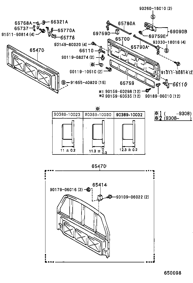 65700-89154 GATE ASSY, REAR BODY TAIL product image