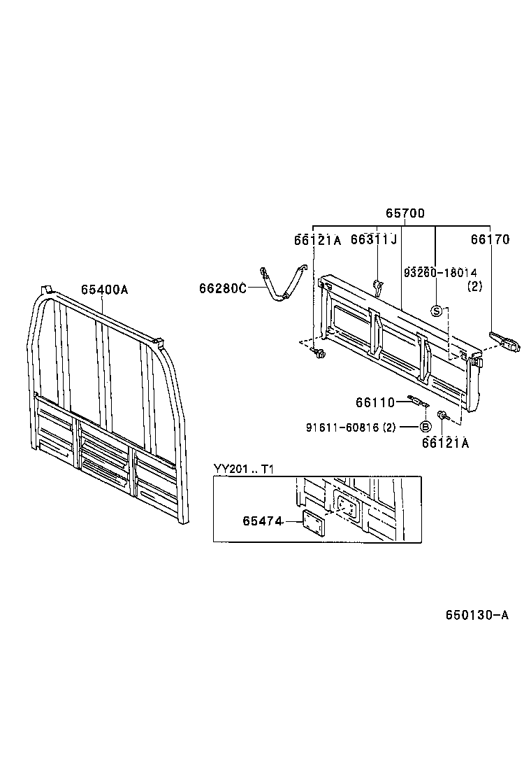 65700-37110 GATE ASSY, REAR BODY TAIL product image
