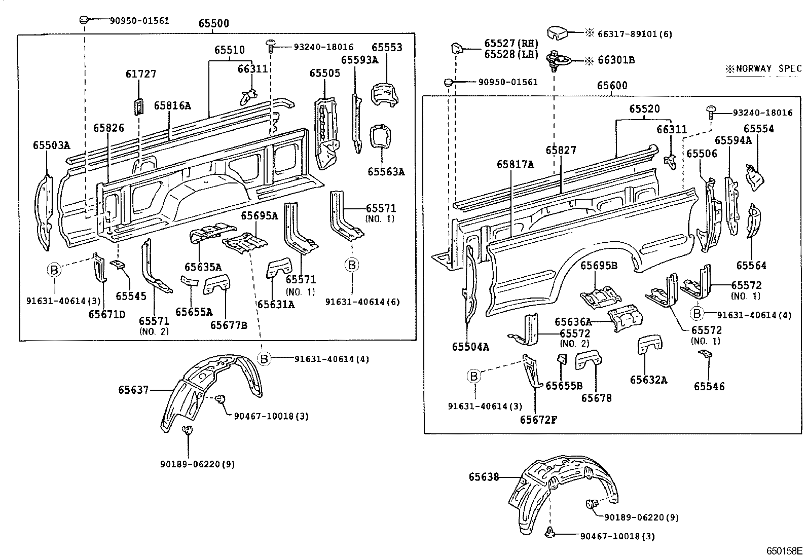65638-35030 LINER, REAR WHEEL HOUSE, LH product image
