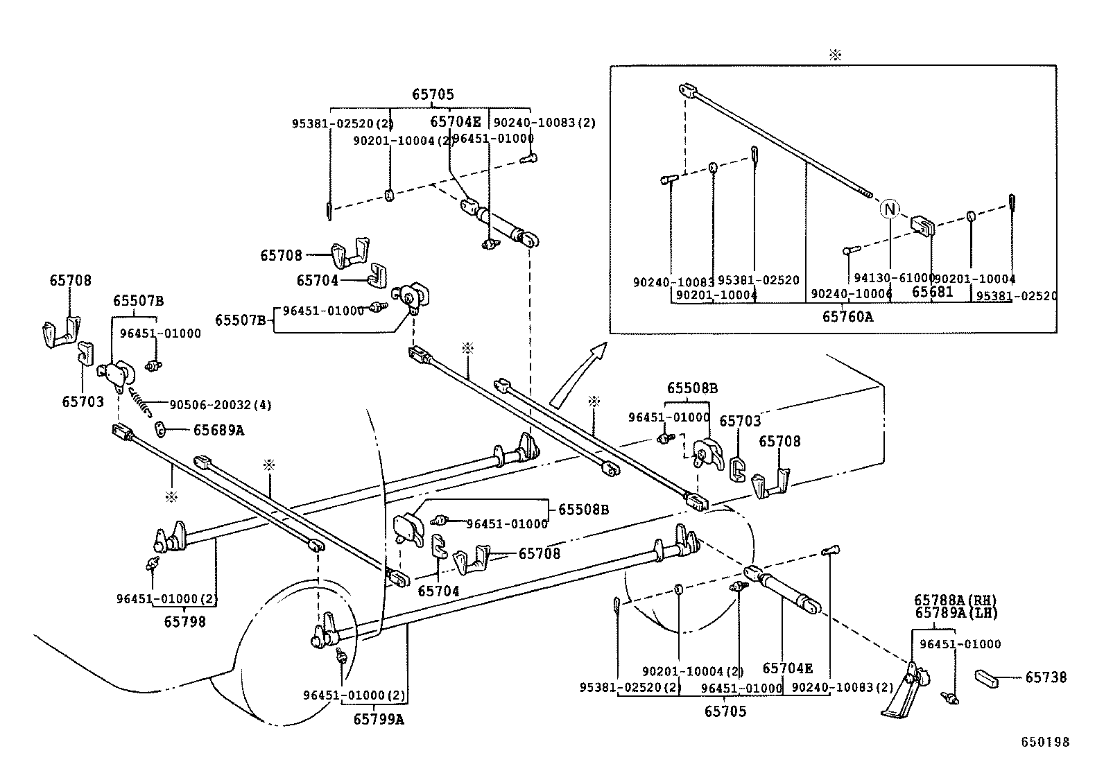 65051-93301 BASE, TAIL GATE LOCK product image