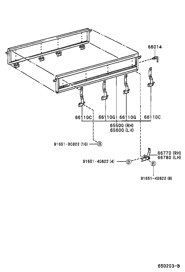 66140-Y0010 SUPPORT SUB-ASSY, SIDE GATE, LH product image