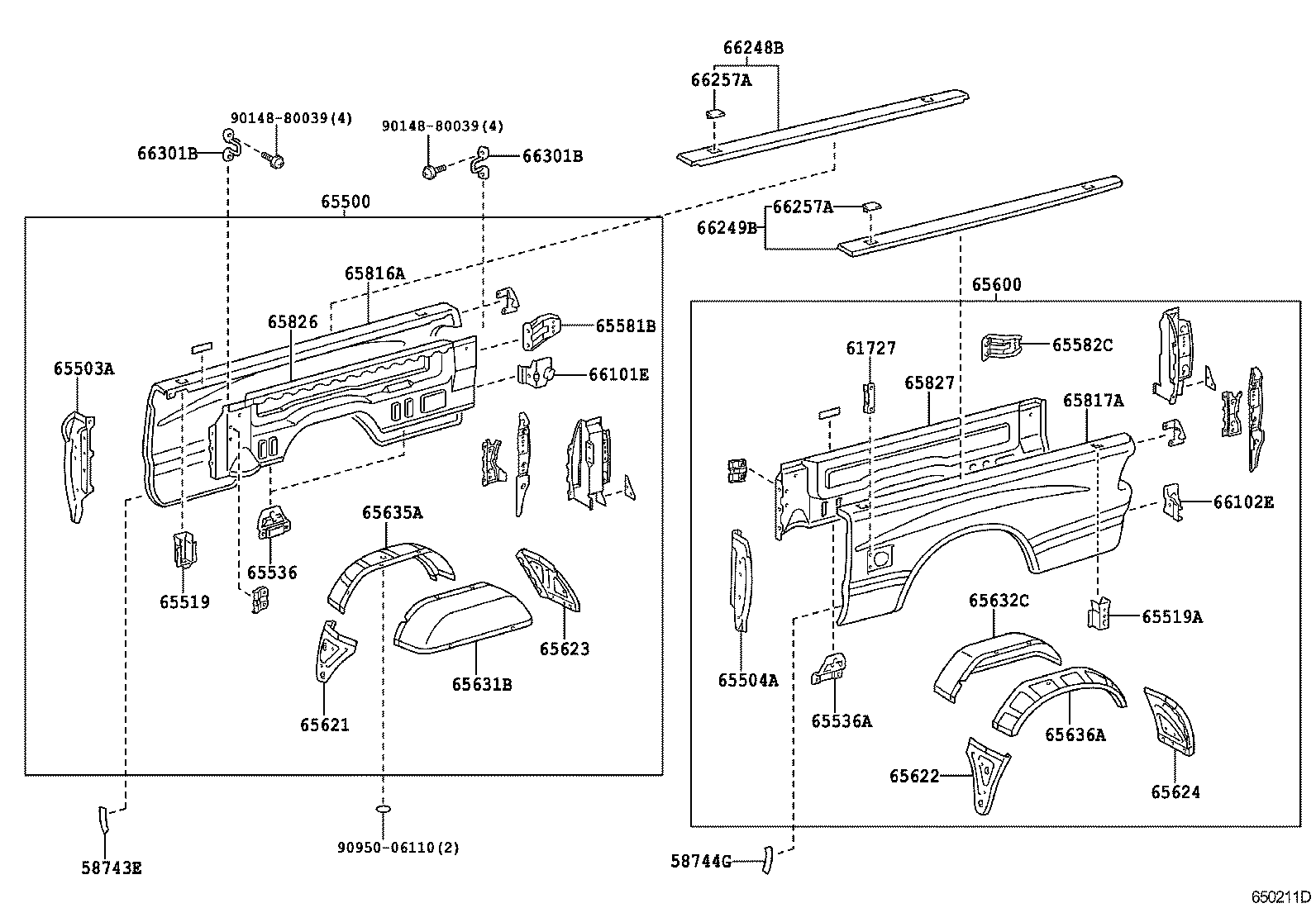 Toyota 66434-0C010 BRACE, SIDE REAR STEP, LH