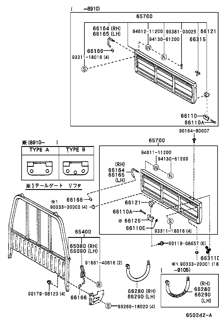65700-27010 GATE ASSY, REAR BODY TAIL product image
