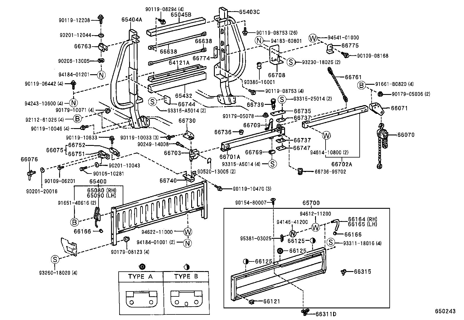 65700-27010 GATE ASSY, REAR BODY TAIL product image