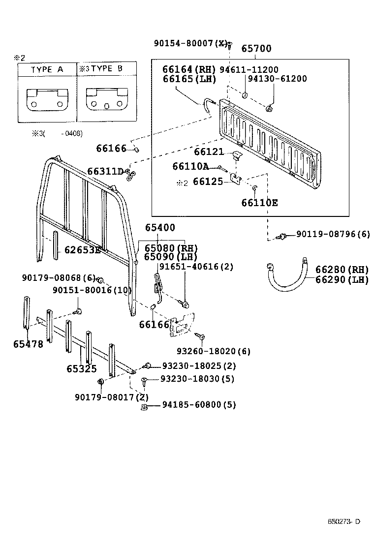 65700-27040 GATE ASSY, REAR BODY TAIL product image
