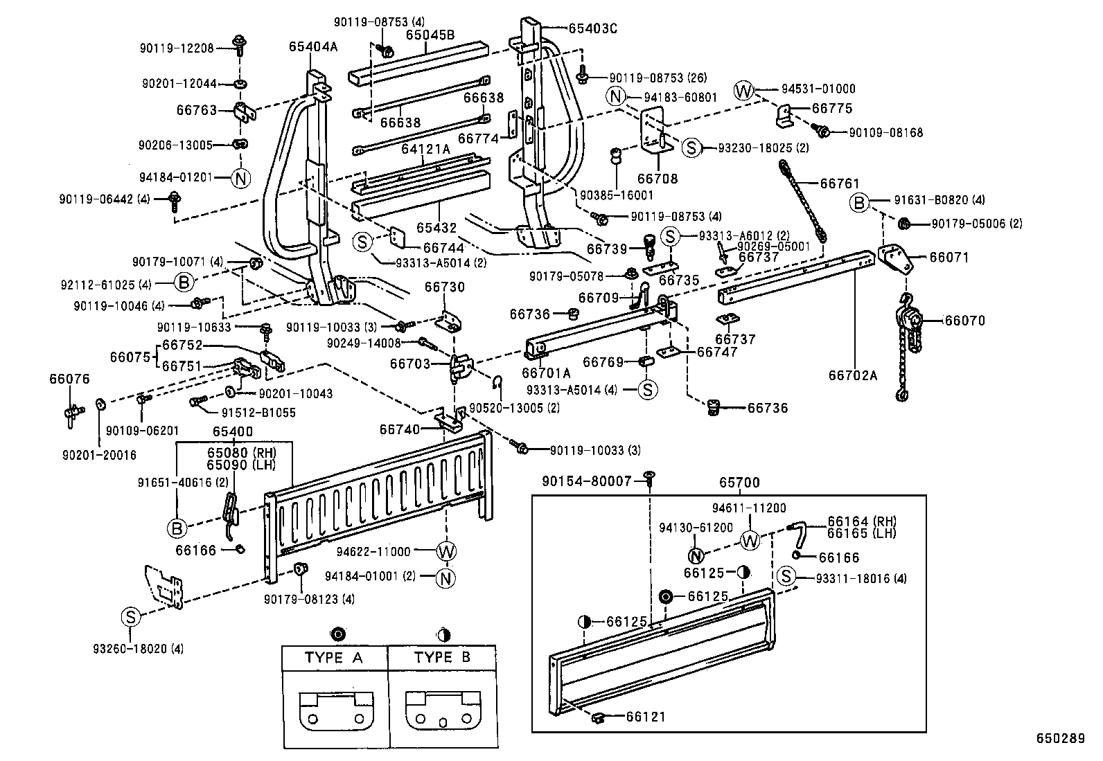 65700-27040 GATE ASSY, REAR BODY TAIL product image