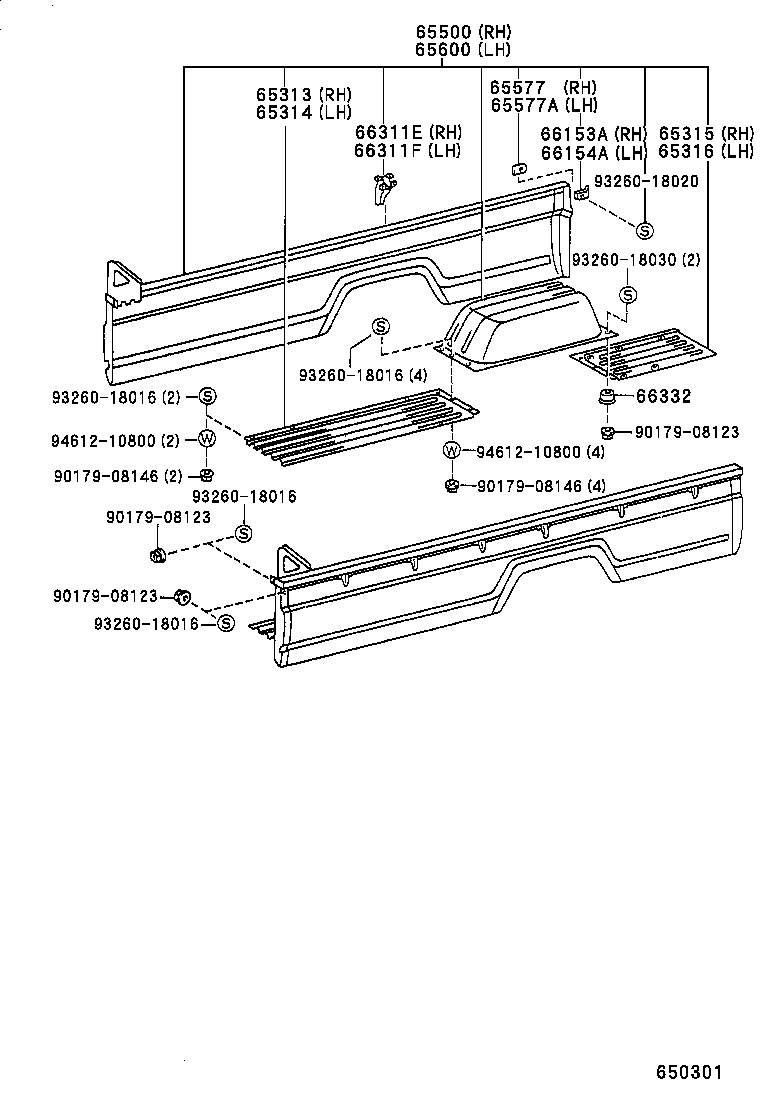 65040-95A00 HINGE ASSY, SIDE GATE, NO.1 RH product image