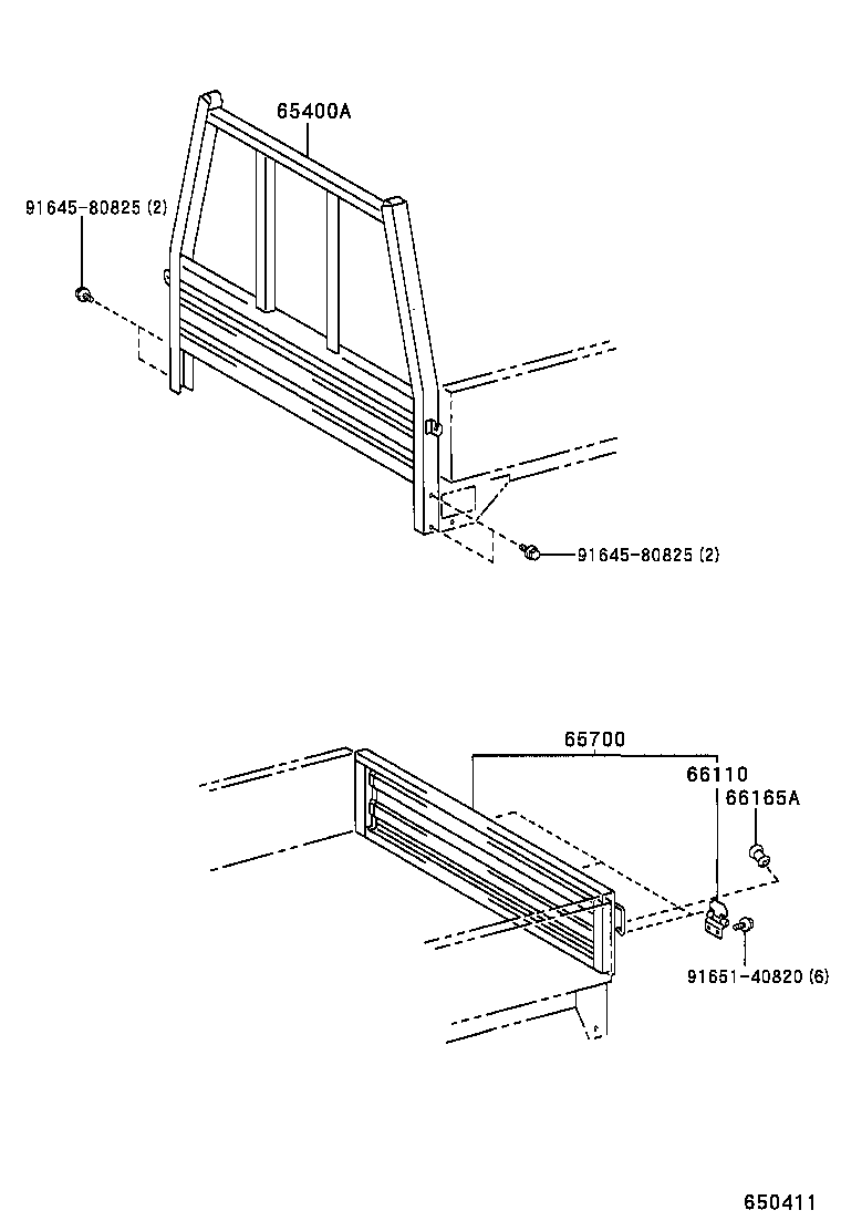 65700-YZC01 GATE ASSY, REAR BODY TAIL product image
