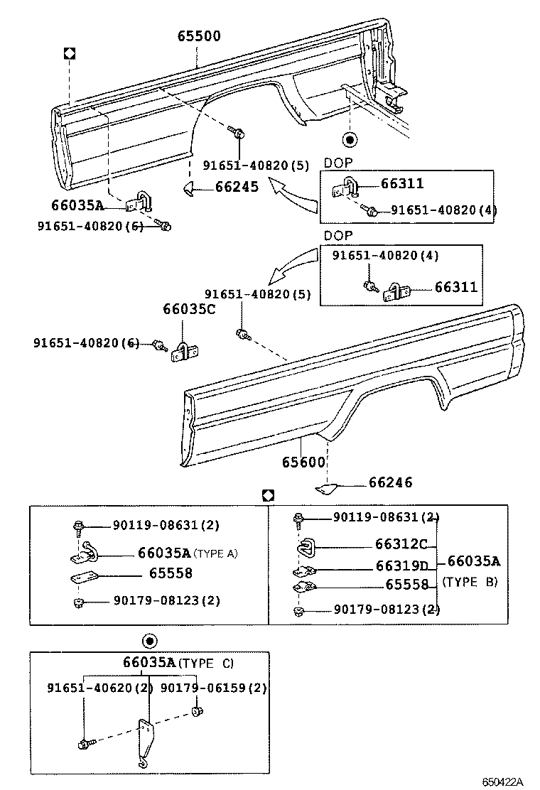 65600-27051 PANEL ASSY, REAR BODY SIDE, LH product image