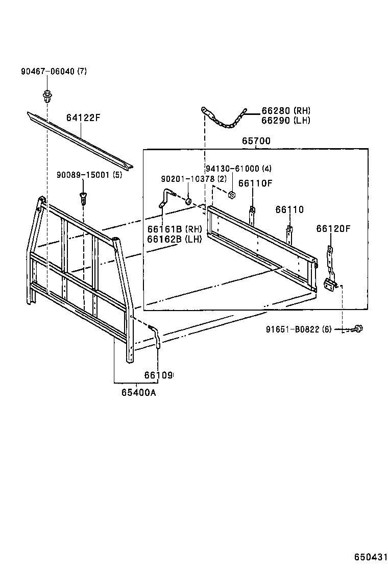 65700-YZC01 GATE ASSY, REAR BODY TAIL product image