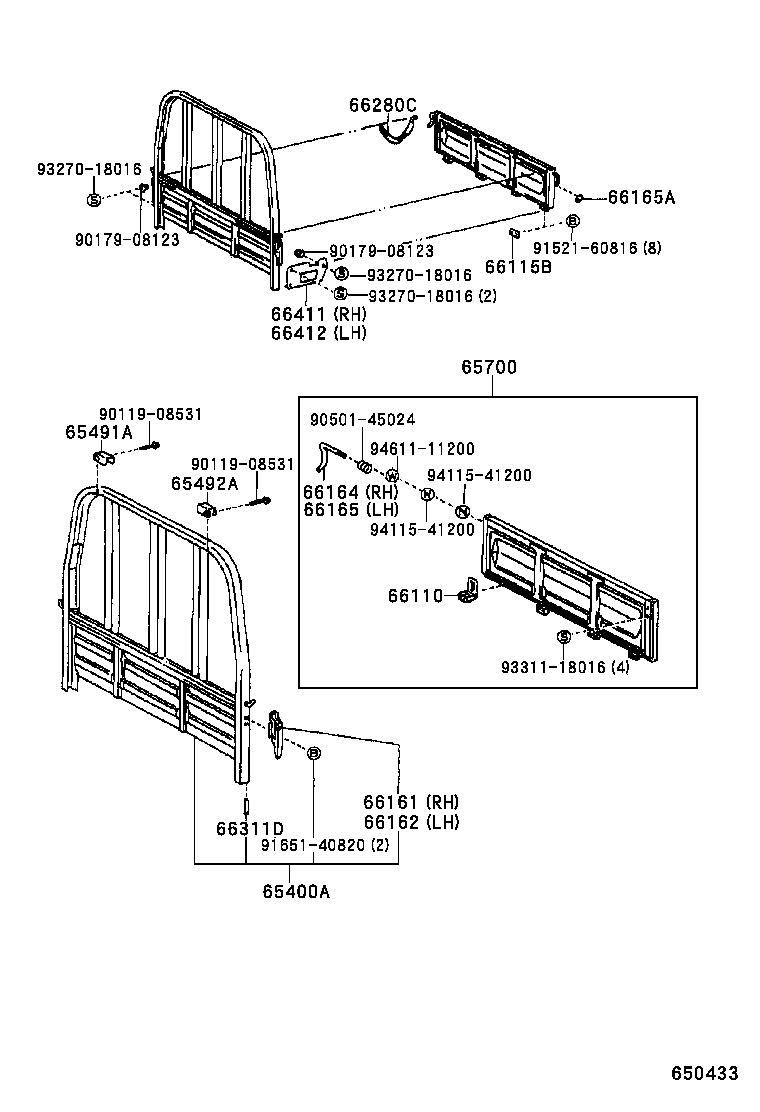 65700-92501 GATE ASSY, REAR BODY TAIL product image