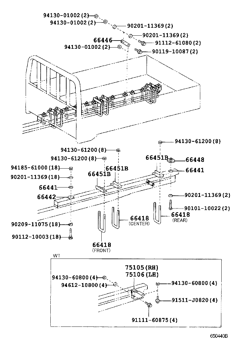 66447-92803 BRACE, FRAME FLOOR product image