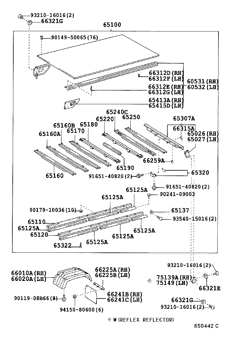 65026-37040 BRACKET SUB-ASSY, GATE RUBBER BUMPER, RH product image