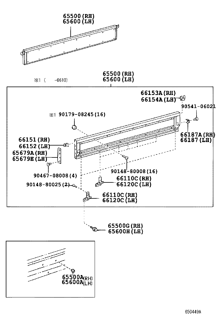 65010-37041 HINGE ASSY, SIDE GATE, NO.1 RH product image