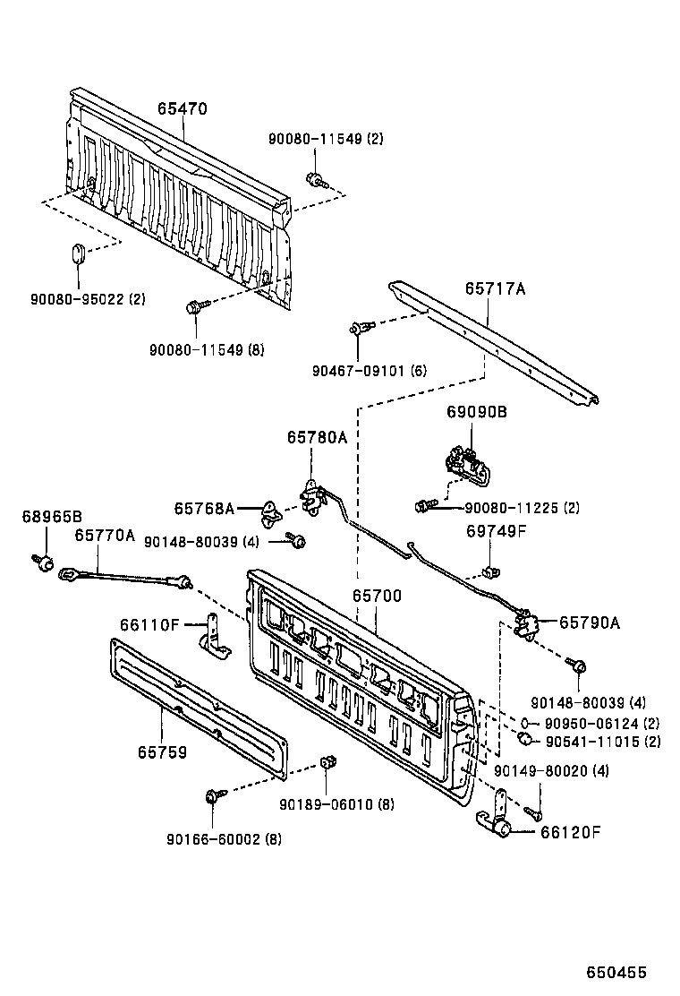 65790-0C030 LOCK ASSY, TAIL GATE, LH product image