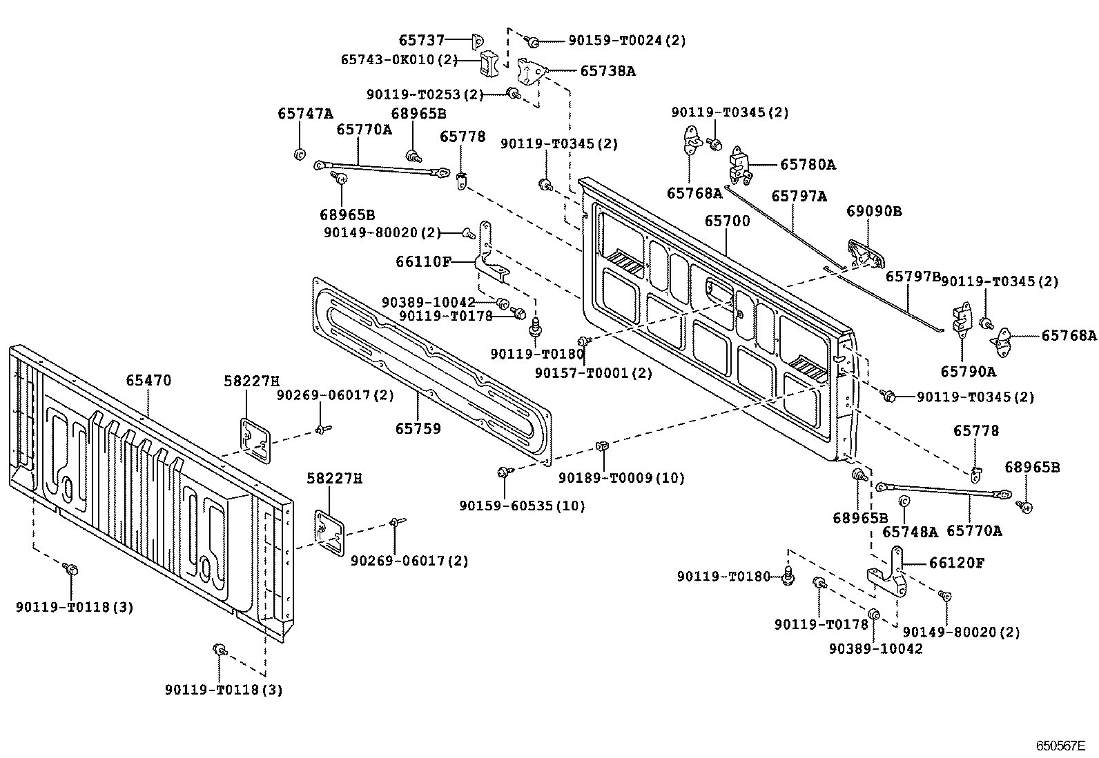 Toyota 65414-0K010 STOPPER, GUARD FRAME