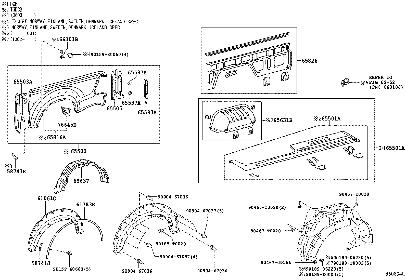58741-0K020 PROTECTOR, REAR WHEEL EXTENSION, RH product image