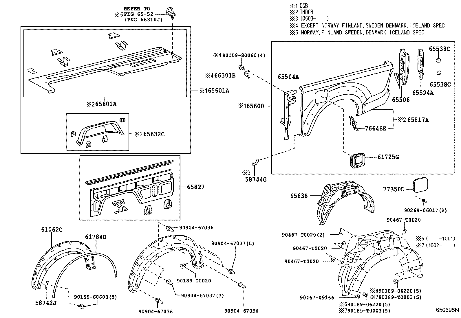 58741-0K020 PROTECTOR, REAR WHEEL EXTENSION, RH product image