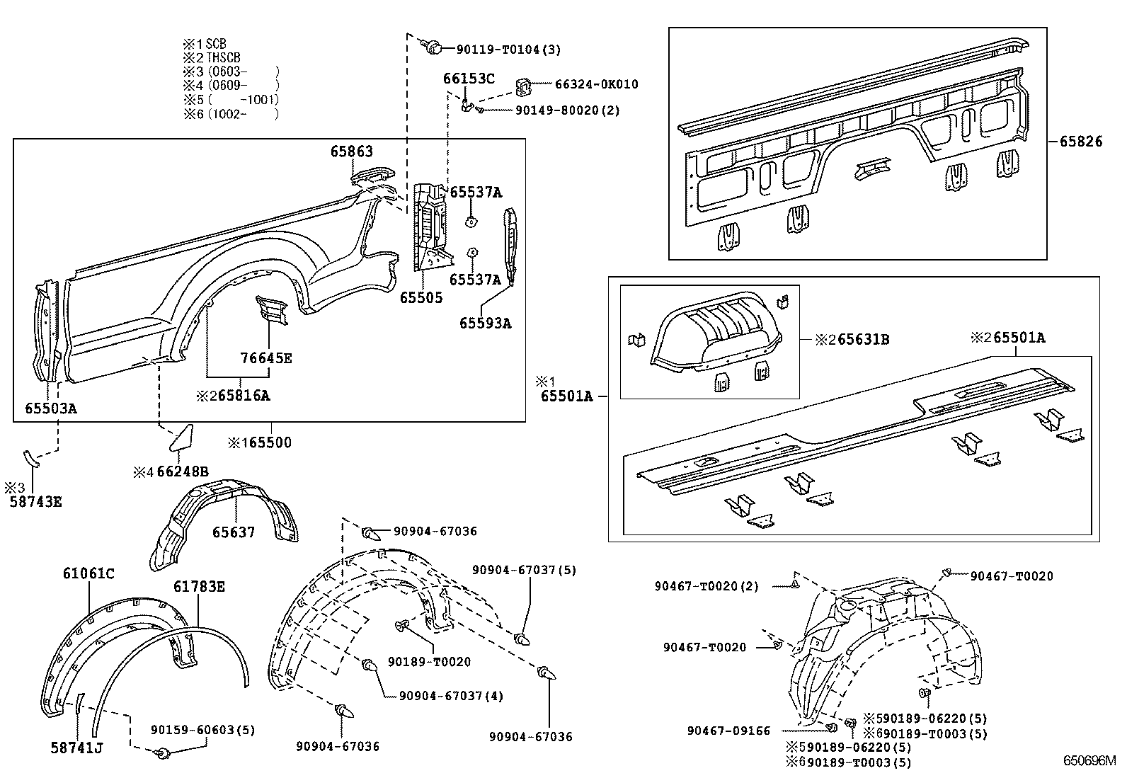 58741-0K020 PROTECTOR, REAR WHEEL EXTENSION, RH product image
