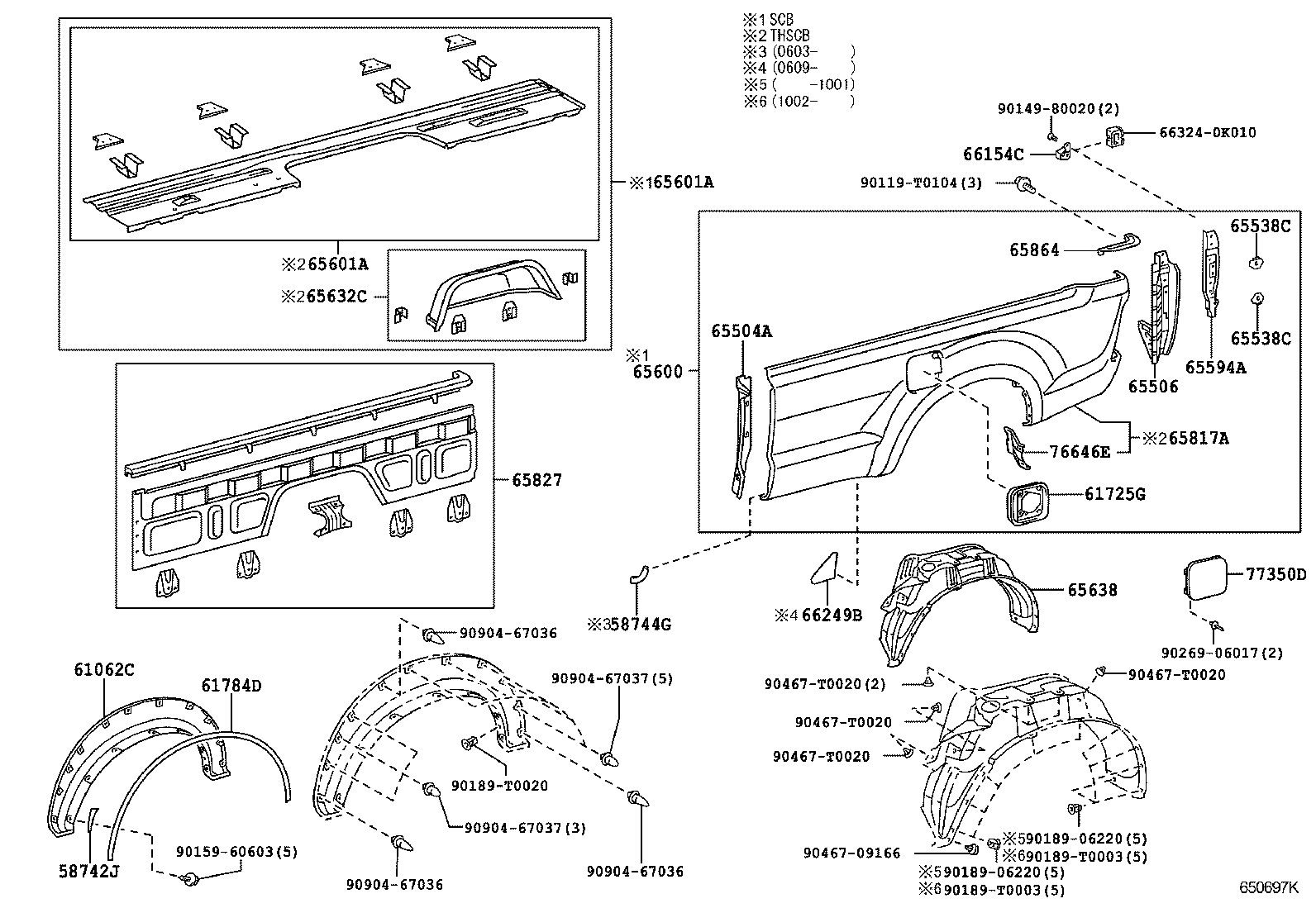58741-0K020 PROTECTOR, REAR WHEEL EXTENSION, RH product image