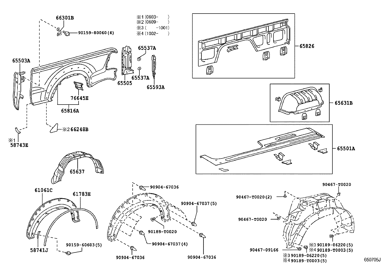 58741-0K020 PROTECTOR, REAR WHEEL EXTENSION, RH product image