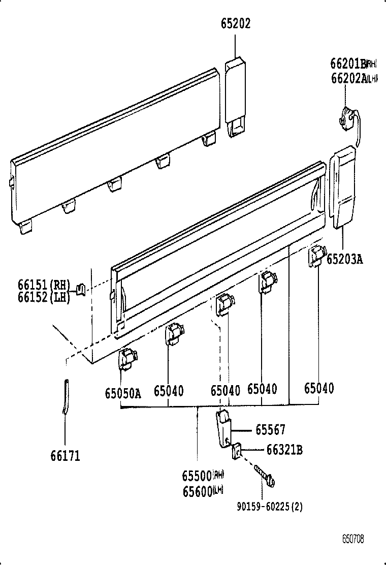 65050-37030 HINGE ASSY, SIDE GATE, NO.1 RH product image