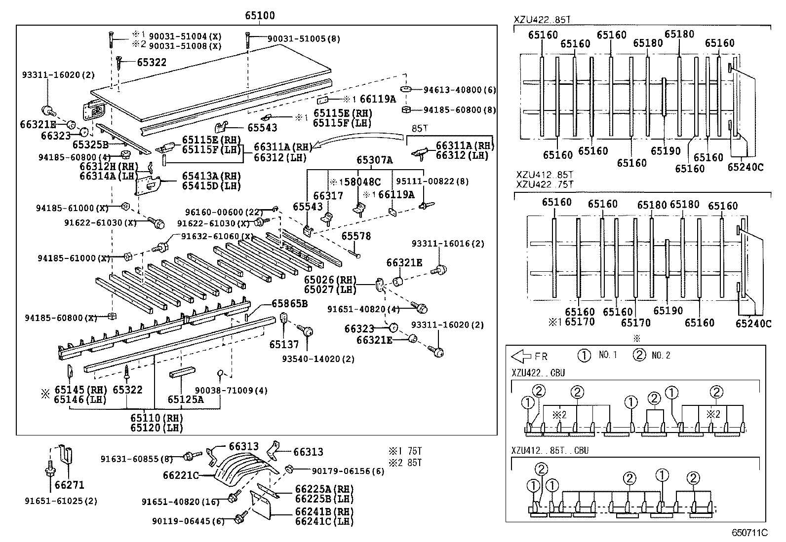65026-37040 BRACKET SUB-ASSY, GATE RUBBER BUMPER, RH product image