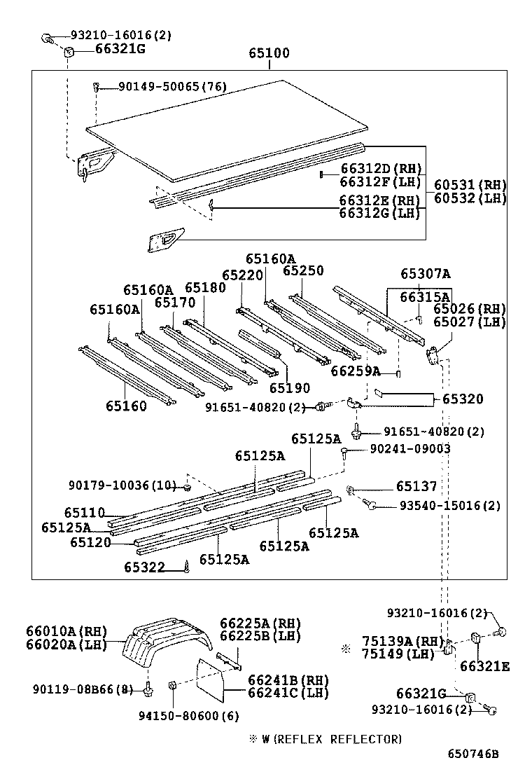 65026-37040 BRACKET SUB-ASSY, GATE RUBBER BUMPER, RH product image