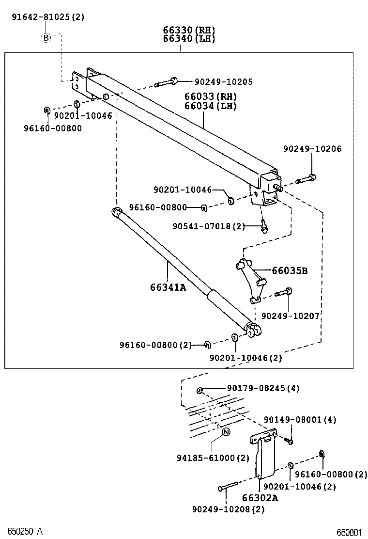 65010-37061 HINGE ASSY, SIDE GATE, NO.1 RH product image