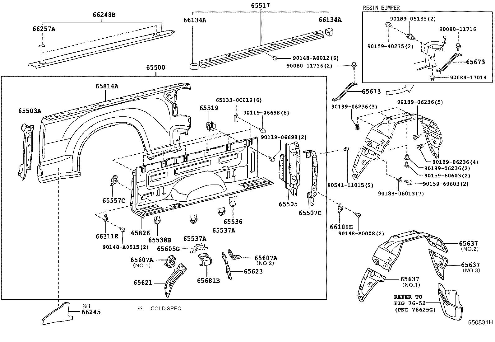 Toyota 65500-0C151 PANEL ASSY, REAR BODY SIDE, RH
