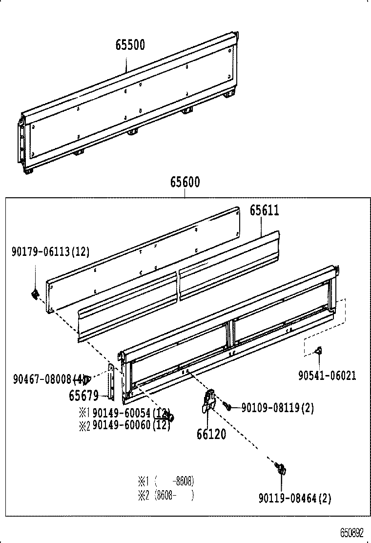 65500-92216 PANEL ASSY, REAR BODY SIDE, RH product image