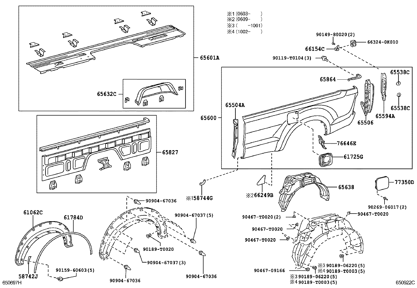 58741-0K020 PROTECTOR, REAR WHEEL EXTENSION, RH product image
