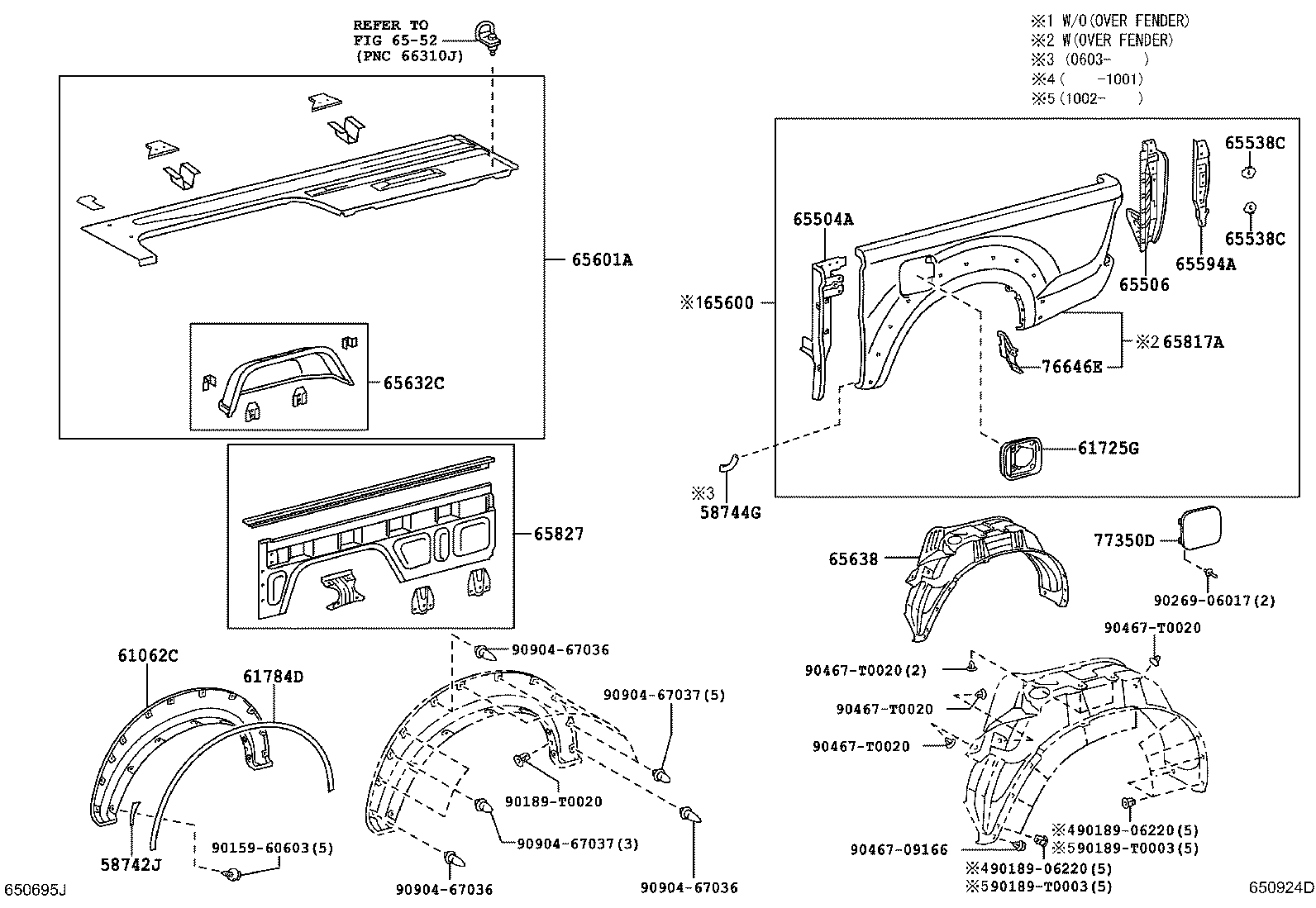 58741-0K020 PROTECTOR, REAR WHEEL EXTENSION, RH product image