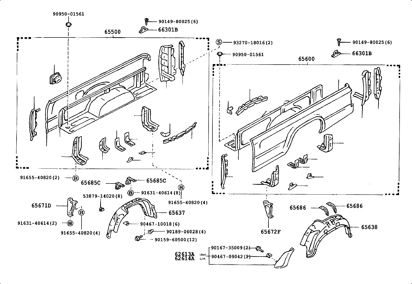 65637-04010 LINER, REAR WHEEL HOUSE, RH product image