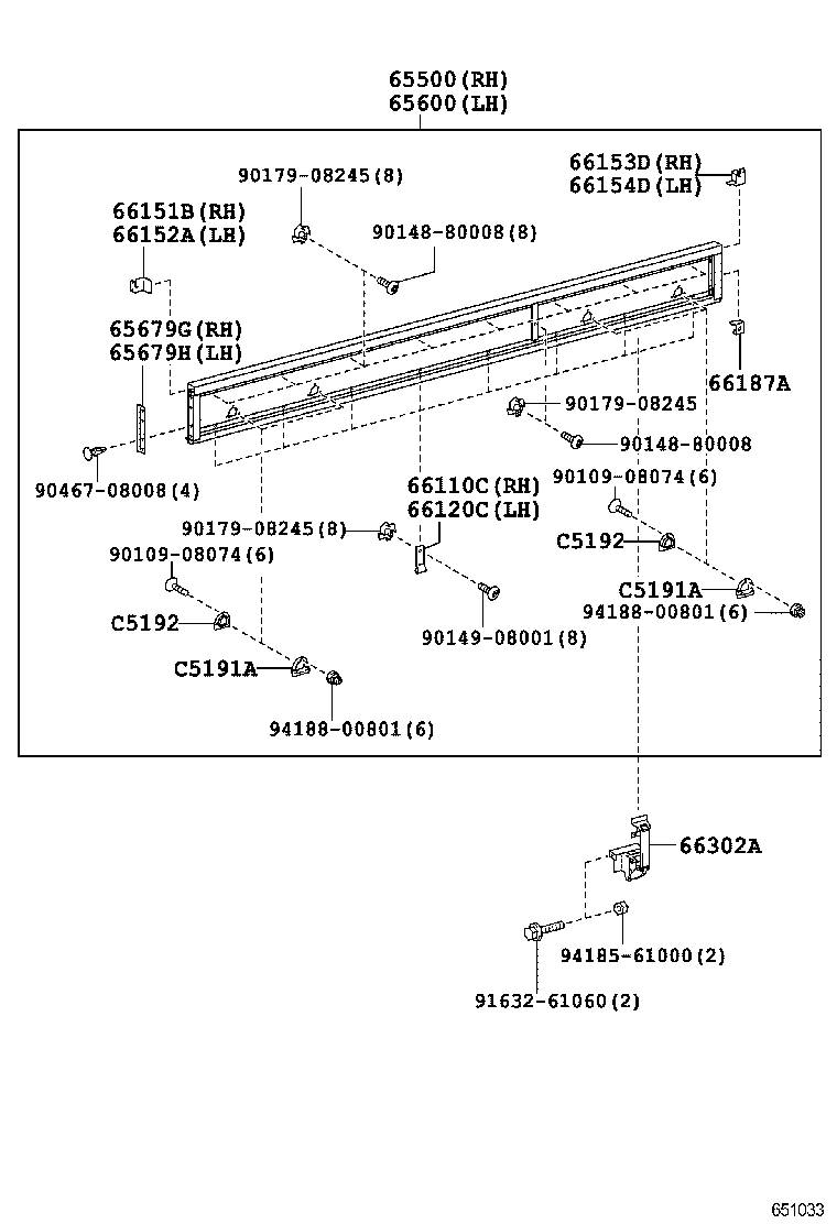65660-37102 PANEL ASSY, REAR BODY SIDE, RH product image
