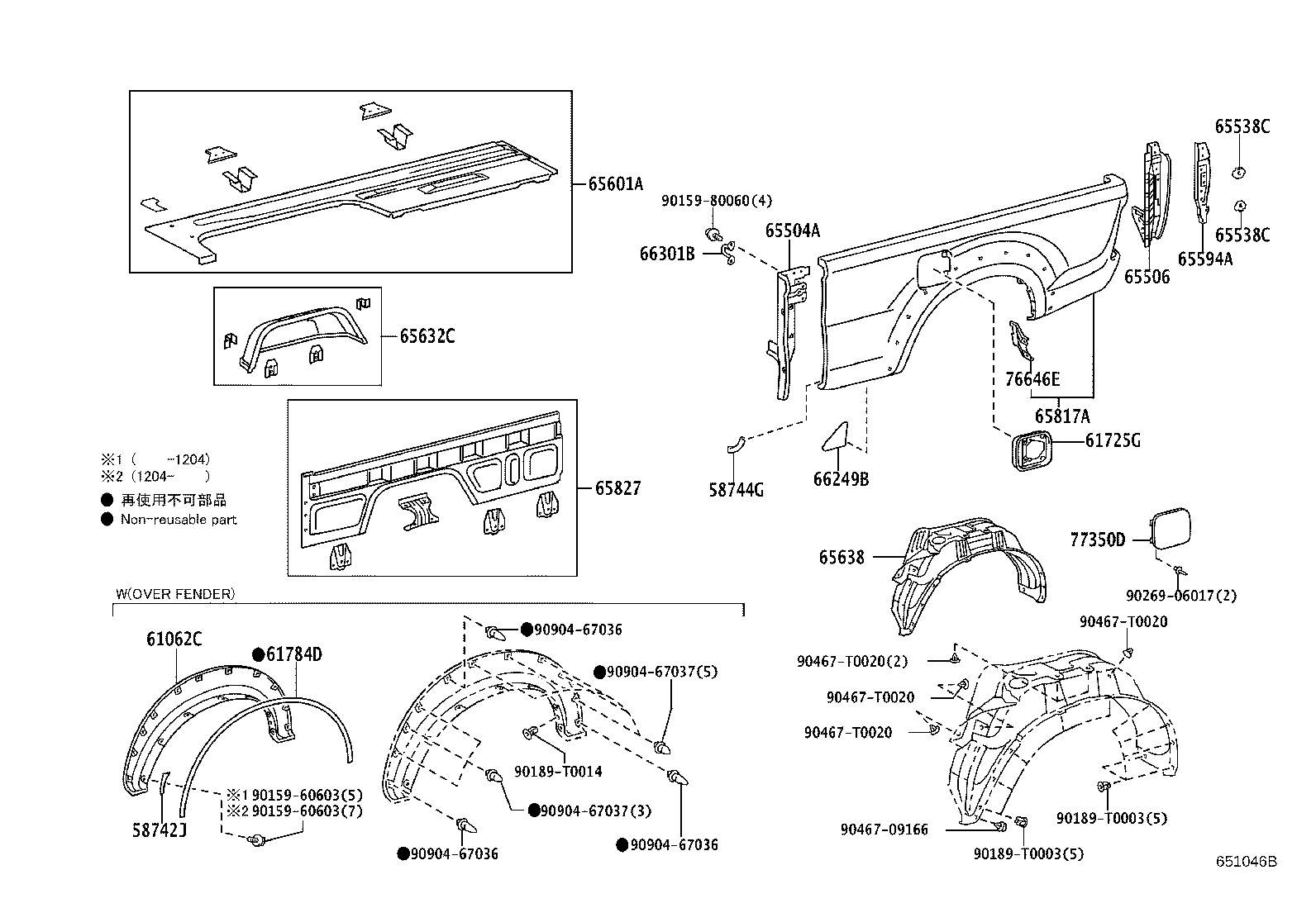 65601-0K906 PANEL SUB-ASSY, REAR BODY SIDE, LH product image